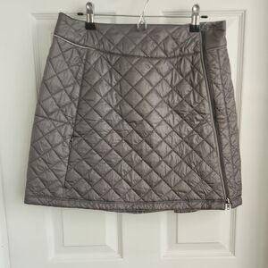 Novara Quilted Mini Skirt in Silver Gray